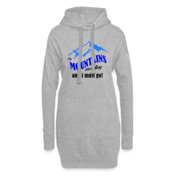 mountains are calling Kopie - Hoodie-Kleid - Grau meliert - Vorne