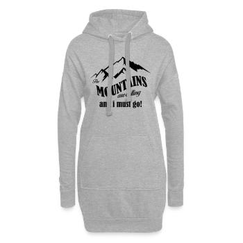 mountains are calling Kopie - Hoodie-Kleid - Grau meliert - Vorne