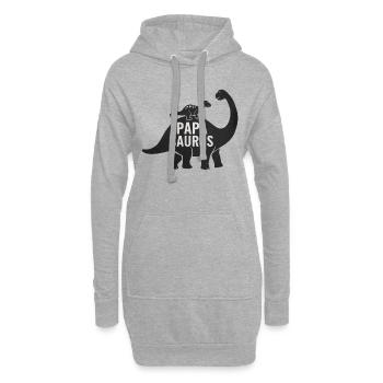 Papa Saurus Dinosaurier Vatertag Kinder lustig - Hoodie-Kleid - Grau meliert - Vorne