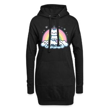 Amélie Nom Prénom Licorne chat - Sweat-shirt à capuche long Femme - noir - Devant