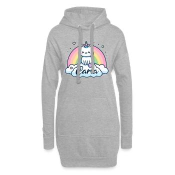 Carla Name Vorname Einhornkatze - Hoodie-Kleid - Grau meliert - Vorne