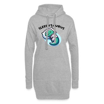 Sleepysaurus Official Sleep Outfit Chemise de nuit - Sweat-shirt à capuche long Femme - gris chiné - Devant
