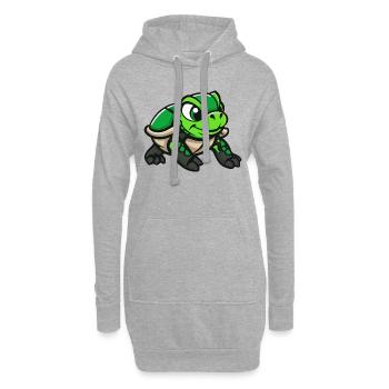 Bande dessinée Tortue - Sweat-shirt à capuche long Femme - gris chiné - Devant