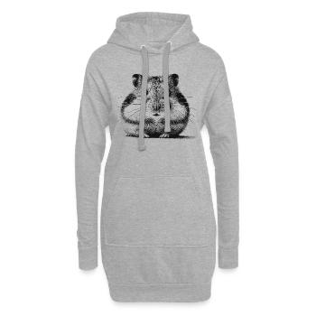 Hamster commun - Sweat-shirt à capuche long Femme - gris chiné - Devant