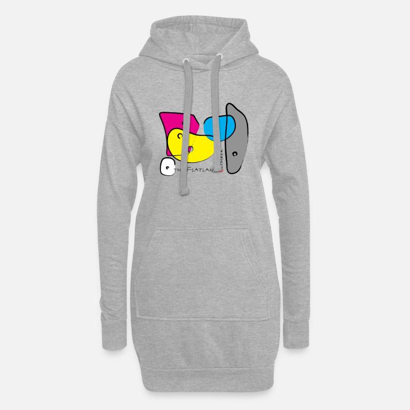 Bouldergriffe Farbe 3 - Hoodie-Kleid - Grau meliert