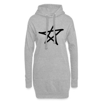 Pentagramm - Hoodie-Kleid - Grau meliert - Vorne
