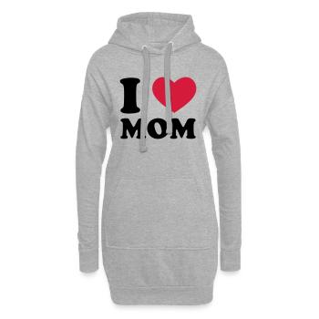 I Love Mom - Hoodie-Kleid - Grau meliert - Vorne