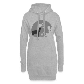 pleine lune - Sweat-shirt à capuche long Femme - gris chiné - Devant
