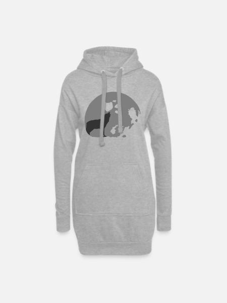 full moon - Hoodie Dress - heather grey