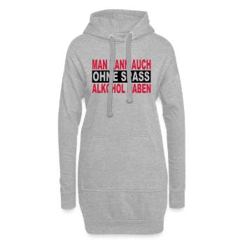 Alkohol - Hoodie-Kleid - Grau meliert - Vorne