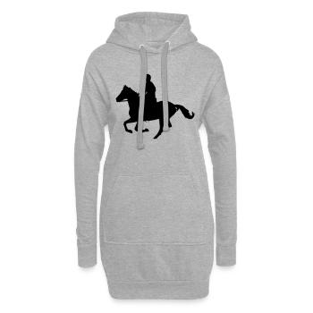 cheval au galop - Sweat-shirt à capuche long Femme - gris chiné - Devant
