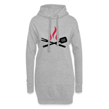 BBQ - Hoodie Dress - heather grey - Front
