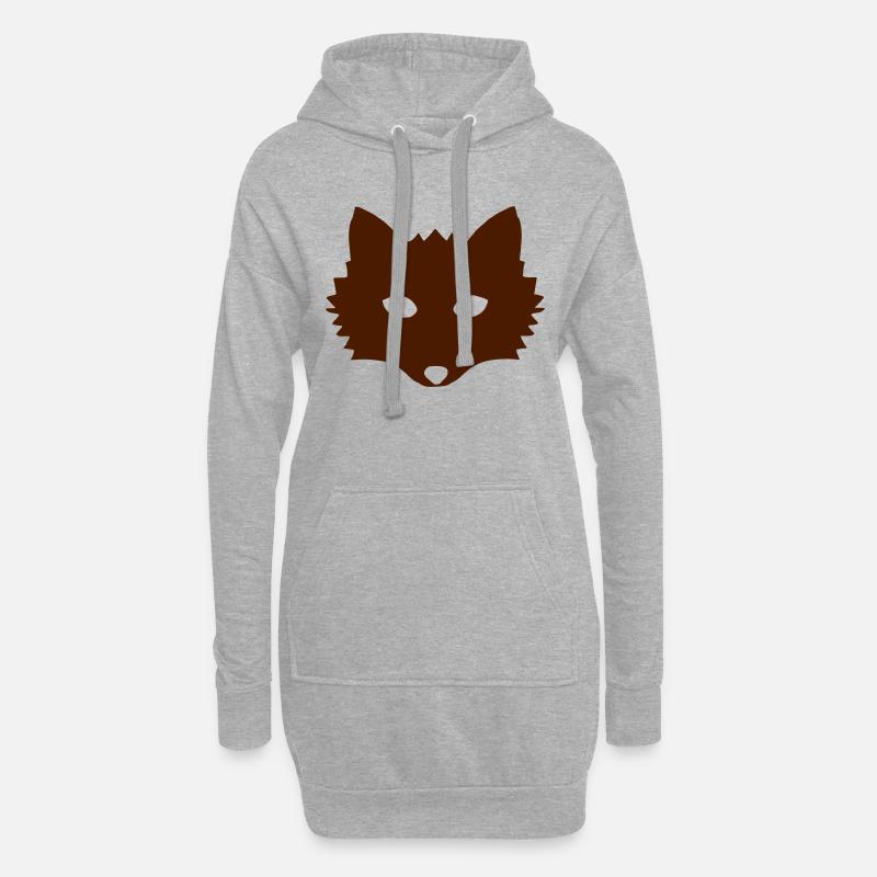 Fuchs einfarbig - Hoodie-Kleid - Grau meliert