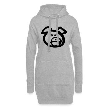 Schweinekopf (Vektor) - Hoodie-Kleid - Grau meliert - Vorne