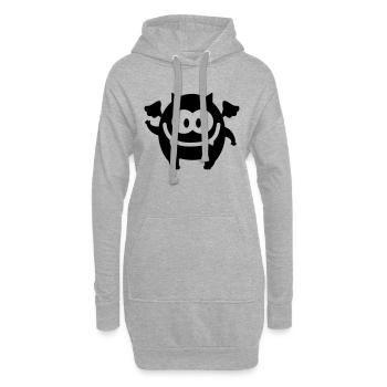Monsterchen - Line - Sweat-shirt à capuche long Femme - gris chiné - Devant