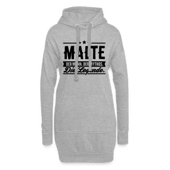 Mann Mythos Legende Malte - Hoodie-Kleid - Grau meliert - Vorne