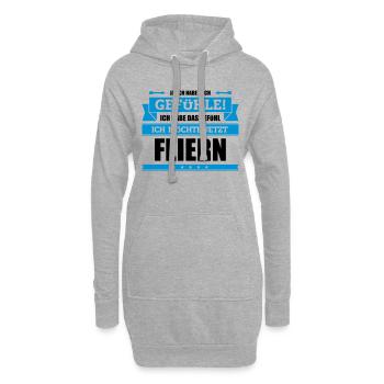 Lustiger Party Spruch - Hoodie-Kleid - Grau meliert - Vorne