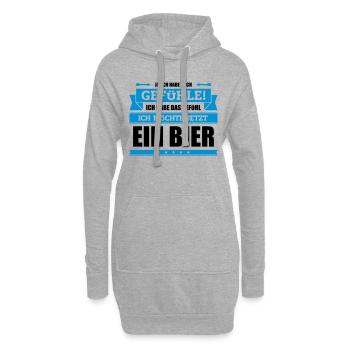 Lustiger Trinkspruch - Hoodie-Kleid - Grau meliert - Vorne