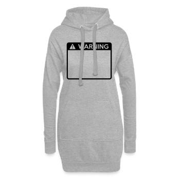 Warning Sign (1 colour) - Hoodie Dress - heather grey - Front
