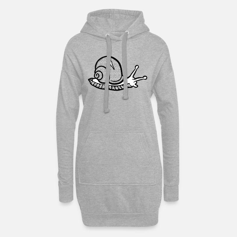 Snail noir et withe - Sweat-shirt à capuche long Femme - gris chiné