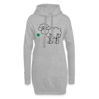 Les moutons avec du trèfle - Sweat-shirt à capuche long Femme - gris chiné - Devant