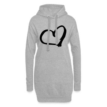 Heart - Hoodie-Kleid - Grau meliert - Vorne