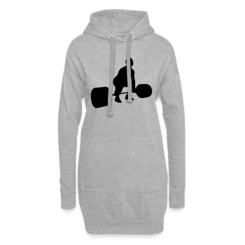 Kreuzheben start - Hoodie-Kleid - Grau meliert - Vorne
