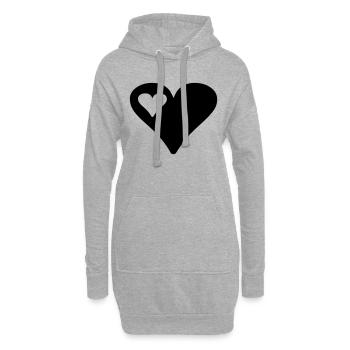 heart - Hoodie-Kleid - Grau meliert - Vorne