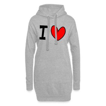 I love - Hoodie-Kleid - Grau meliert - Vorne