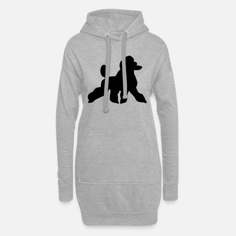 Caniche - Sweat-shirt à capuche long Femme - gris chiné