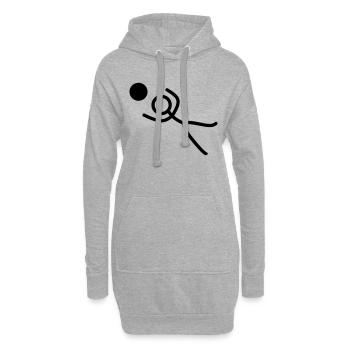 gardien Stickman - Sweat-shirt à capuche long Femme - gris chiné - Devant