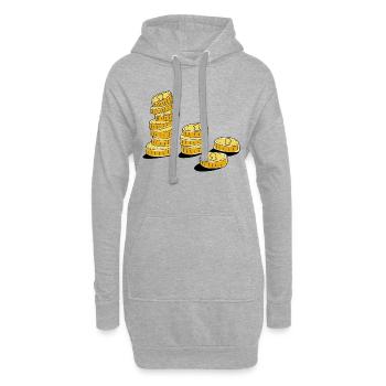 Geld Münzen - Hoodie-Kleid - Grau meliert - Vorne