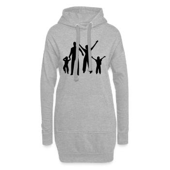 Homme de famille - Sweat-shirt à capuche long Femme - gris chiné - Devant