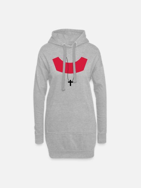 Ministrant Messdiener - Hoodie-Kleid - Grau meliert
