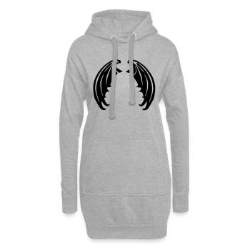 Flügel von Vampiren oder Teufelchen - Hoodie-Kleid - Grau meliert - Vorne