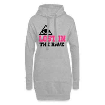 im Rave verloren - Hoodie-Kleid - Grau meliert - Vorne