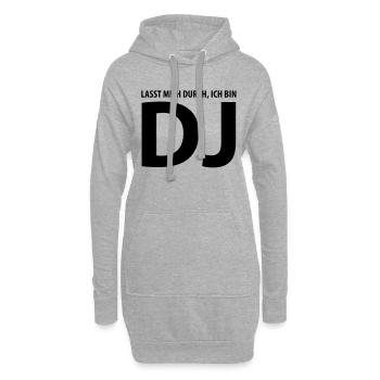 lasst mich durch, ich bin dj - Sweat-shirt à capuche long Femme - gris chiné - Devant