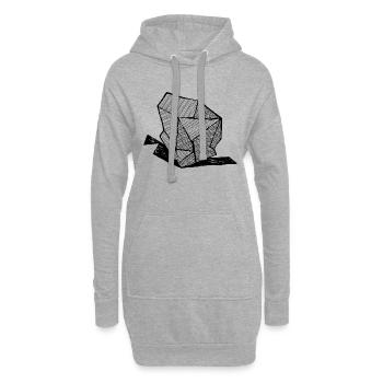 ROCK Nr. 1 bw - Hoodie-Kleid - Grau meliert - Vorne