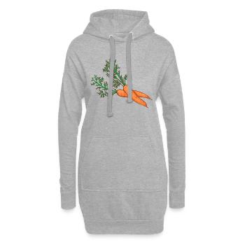 Carottes Carottes Carottes Rüebli Racines Riebli - Sweat-shirt à capuche long Femme - gris chiné - Devant