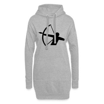 Bogenschütze Piktogramm - Hoodie-Kleid - Grau meliert - Vorne