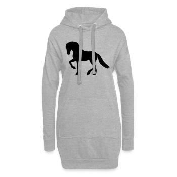 Pferd - Hoodie-Kleid - Grau meliert - Vorne