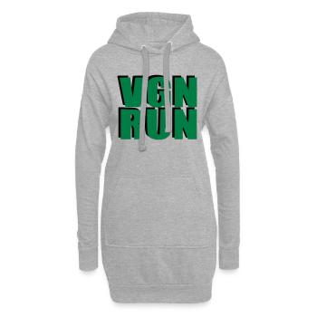 VGN RUN Vegan Laufen Geschenk Geburtstag Sport - Hoodie-Kleid - Grau meliert - Vorne