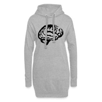 Brain_silhouette - Hoodie-Kleid - Grau meliert - Vorne