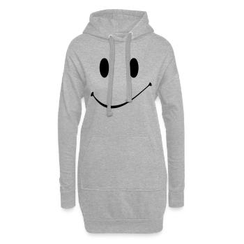 heureux smiley sourire - Sweat-shirt à capuche long Femme - gris chiné - Devant