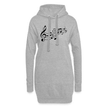 Music Notes With Lines - Hoodie-Kleid - Grau meliert - Vorne