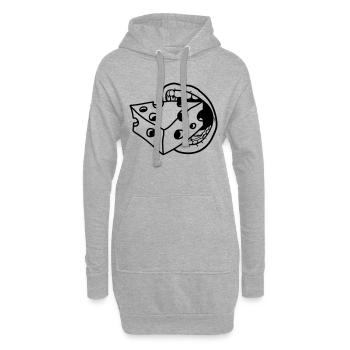 bouche morsure manger bouche kaese loecher gauda co - Sweat-shirt à capuche long Femme - gris chiné - Devant