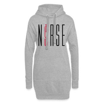 nurse doctor text stechen spritze blut arzt abhoer - Hoodie-Kleid - Grau meliert - Vorne