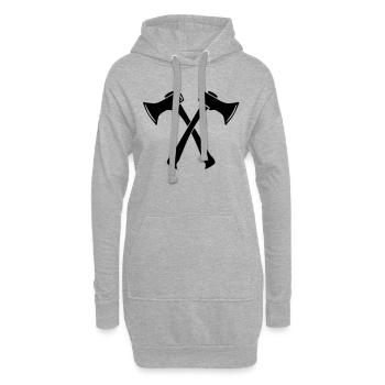 Hache Axe Axes Pompiers Bûcheron 1c - Sweat-shirt à capuche long Femme - gris chiné - Devant