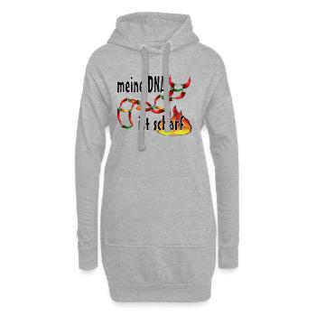 scharfe DNA - Hoodie-Kleid - Grau meliert - Vorne