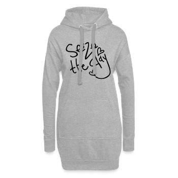 Saisir le jour - Sweat-shirt à capuche long Femme - gris chiné - Devant